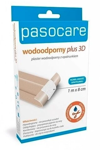Waterdichte pleisters met 3D Plus Pasocare verband, 1mx8cm, 10 st x 10cmx8cm, 1 st - Gaat lang mee!