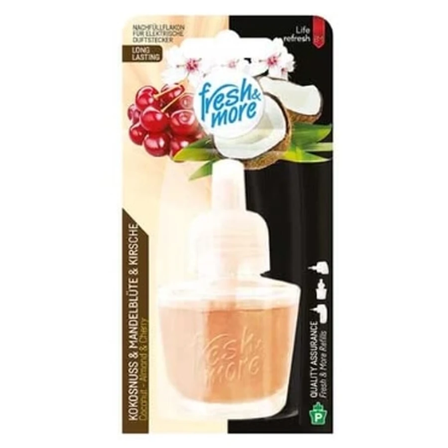 Fresh amp; More, cartuccia deodorante per ambienti, cocco amp; mandorla ciliegia, 19 ml