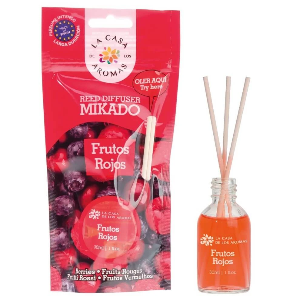 La Casa de los Aromas Rode fruitgeurstokjes, 30ml