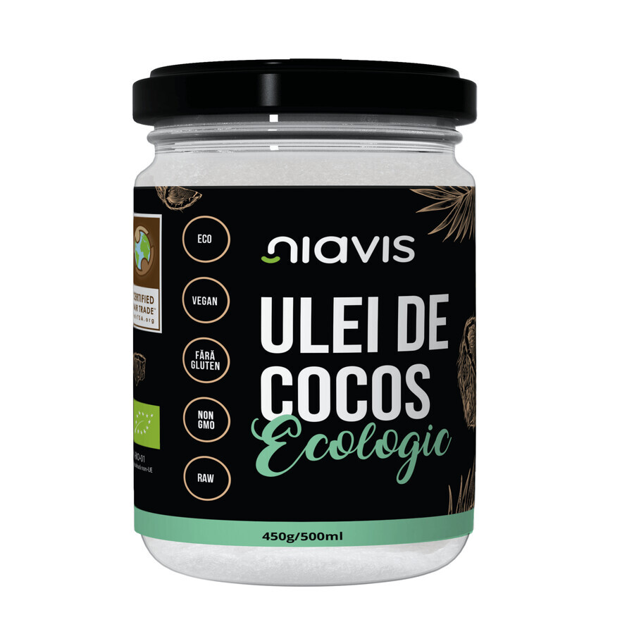 Huile de noix de coco extra vierge biologique, 450 g, Niavis