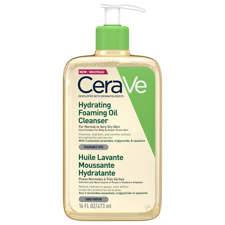 Schuimende en hydraterende reinigingsolie, 473 ml, CeraVe