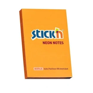 Stickn, Sticky note pad, 100 sheets neon orange
