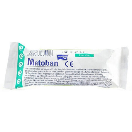 Matoban Matopat Elastiek 8cm x 5m unisex, 1 st. - Langere houdbaarheid!