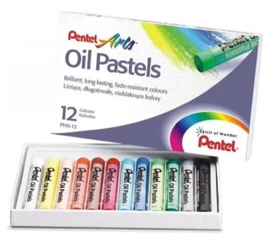 Pentel, Oliepastelpotloden, 12 kleuren