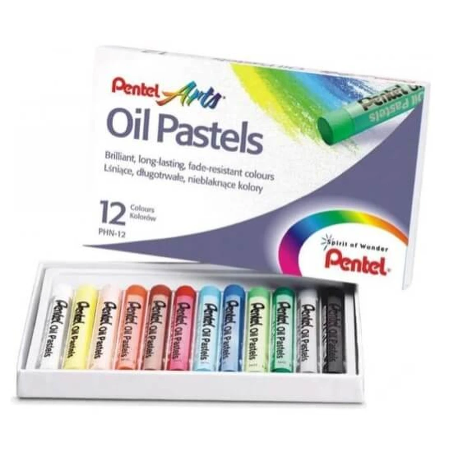 Pentel, Oliepastelpotloden, 12 kleuren
