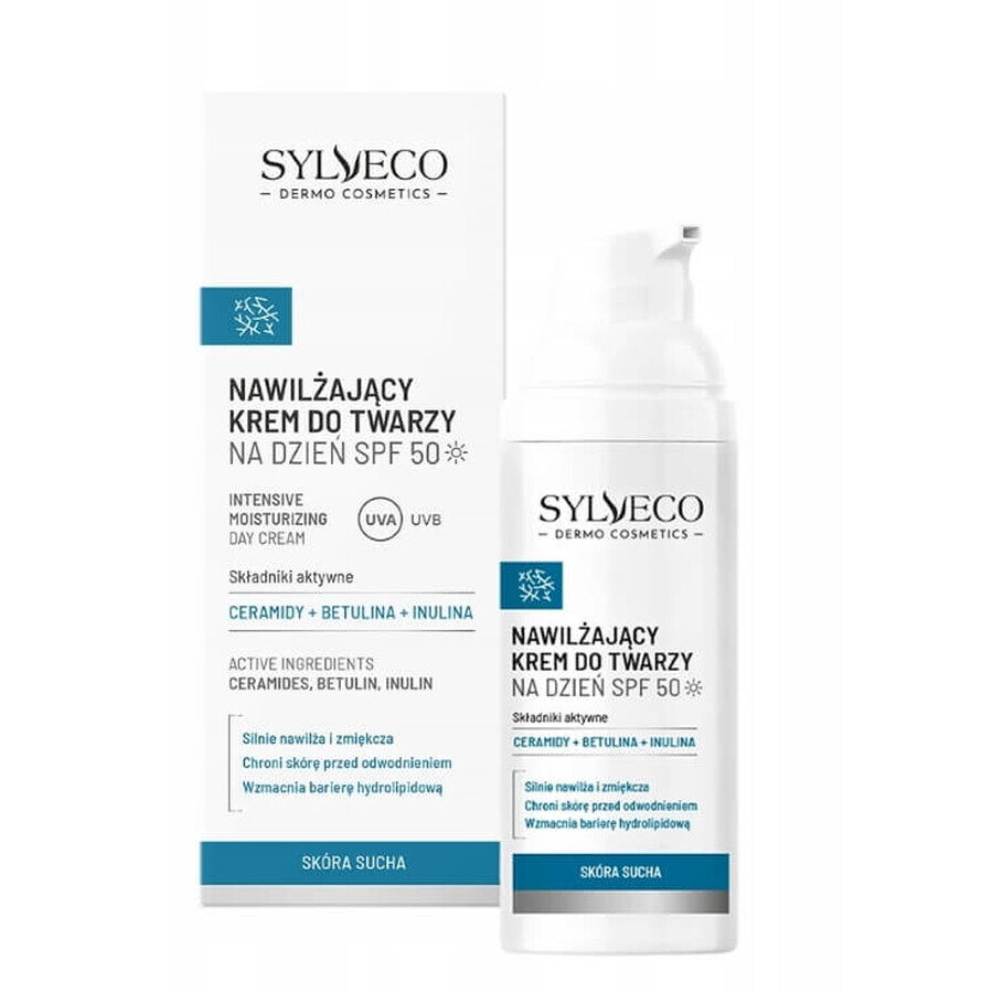 Sylveco Dermo Skin Hydraterende Dag Gezichtscrème voor Droge Huid SPF 50, 50 ml