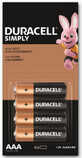 Duracell AAA alkaline batterijen, 4 stuks