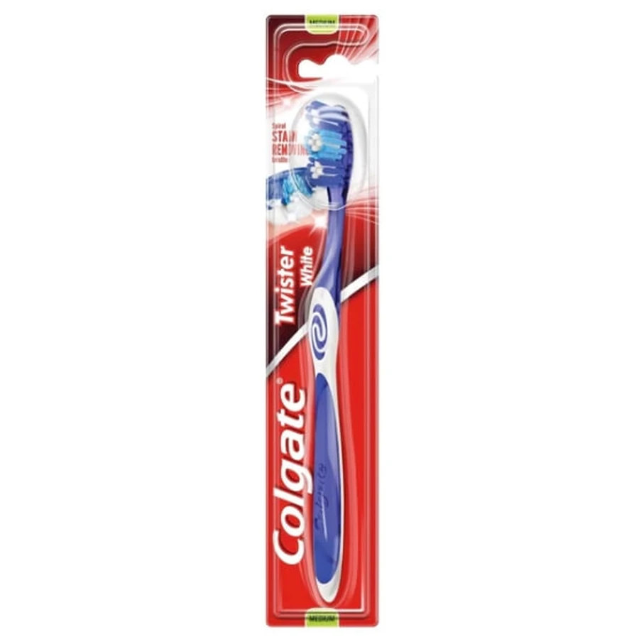 Periuță de dinți Colgate Twister White, medie, 1 buc.
