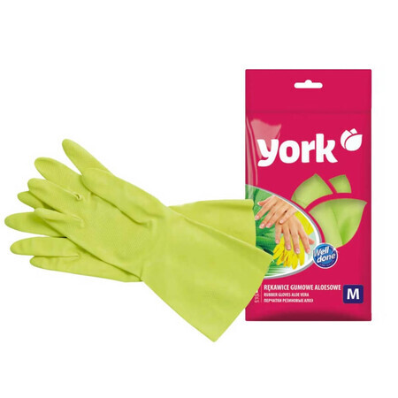 York, Rubber handschoenen, aloë vera, maat L, 1 paar