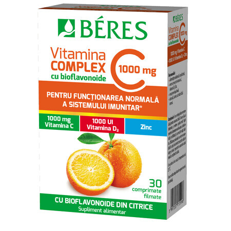 Vitamin-C-Komplex mit Bioflavonoiden, 30 Filmtabletten, Beres