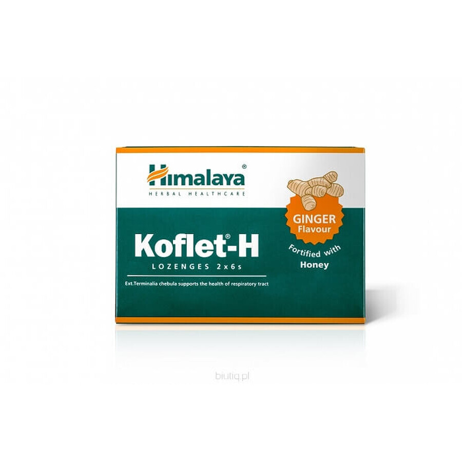 Himalaya Koflet-H aromă de ghimbir 12 pastile