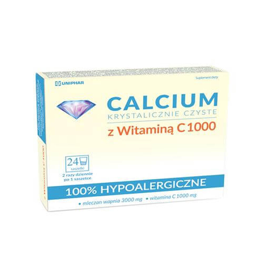 Calcio Crystal Clear con vitamina C 100, 24 bustine