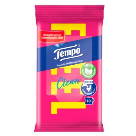 Tempo, vochtig toiletpapier, reisformaat, 10 stuks