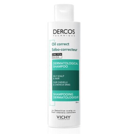 Vichy Dercos Oil Correct Normalizing shampoo for oily hair and scalp, 200 ml