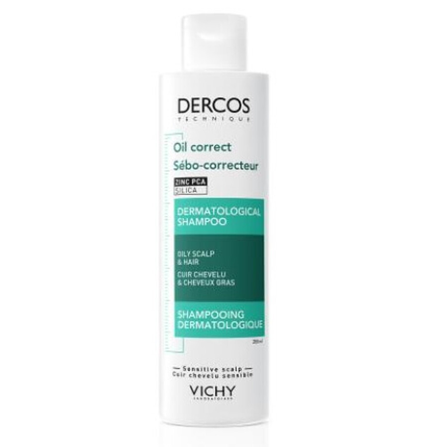 Vichy Dercos Oil Correct Normalizing shampoo for oily hair and scalp, 200 ml