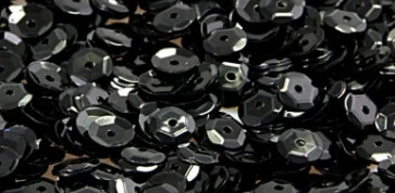Decoratieve pailletten 6mm, zwart