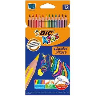 Crayons pour les yeux BIC Evolution Stripes, 12 couleurs