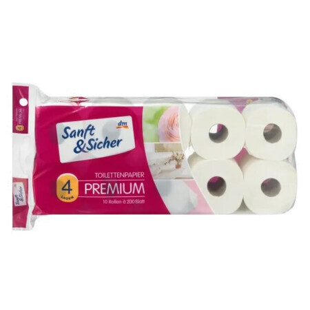 Sanft amp; Sicher Premium Toilettenpapier, 10 Rollen