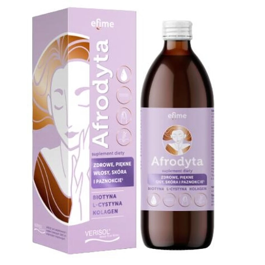 Efime Aphrodite Aphrodite cheveux épicés peau et ongles sains, biotine, L-cystéine, collagène, 500 ml