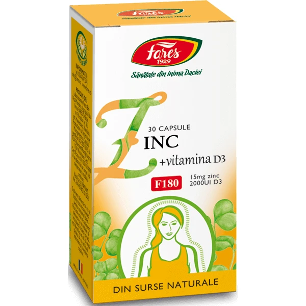 Zink met vitamine D3, 30 capsules, Fares