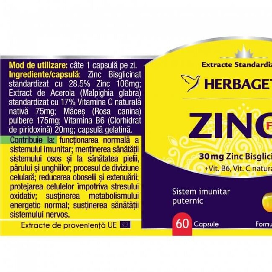 Zink Forte, 60 capsules, Herbagetica