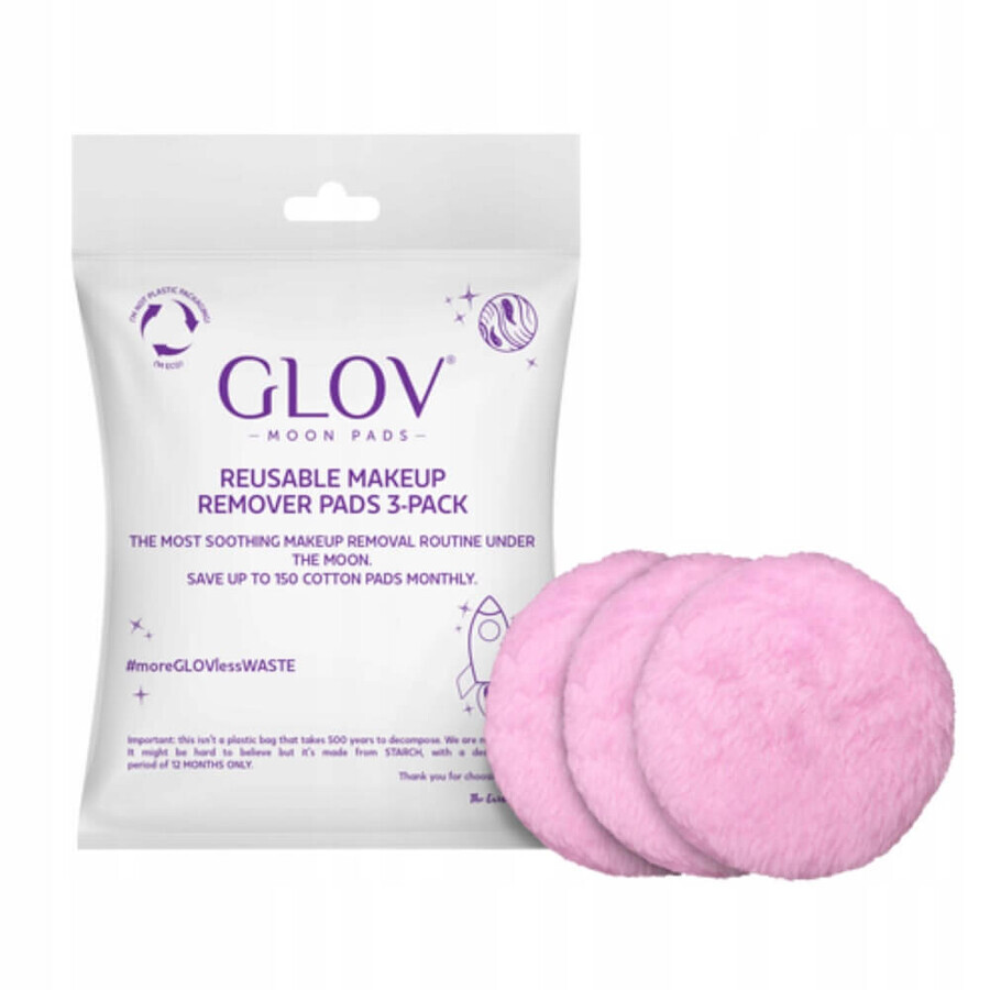 Glov Moon Pads Tamponi detergenti riutilizzabili, 3 pezzi