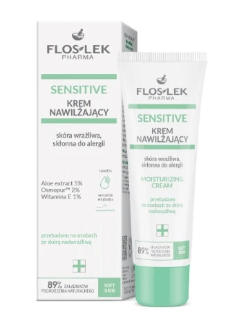 Flos-Lek Pharma Sensitive vochtinbrengende crème voor de gevoelige en allergiegevoelige huid, 50 ml