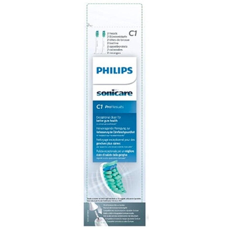 Philips HX6012/07, Capuchones para cepillos dentales ProResults, blanco, 2 unidades