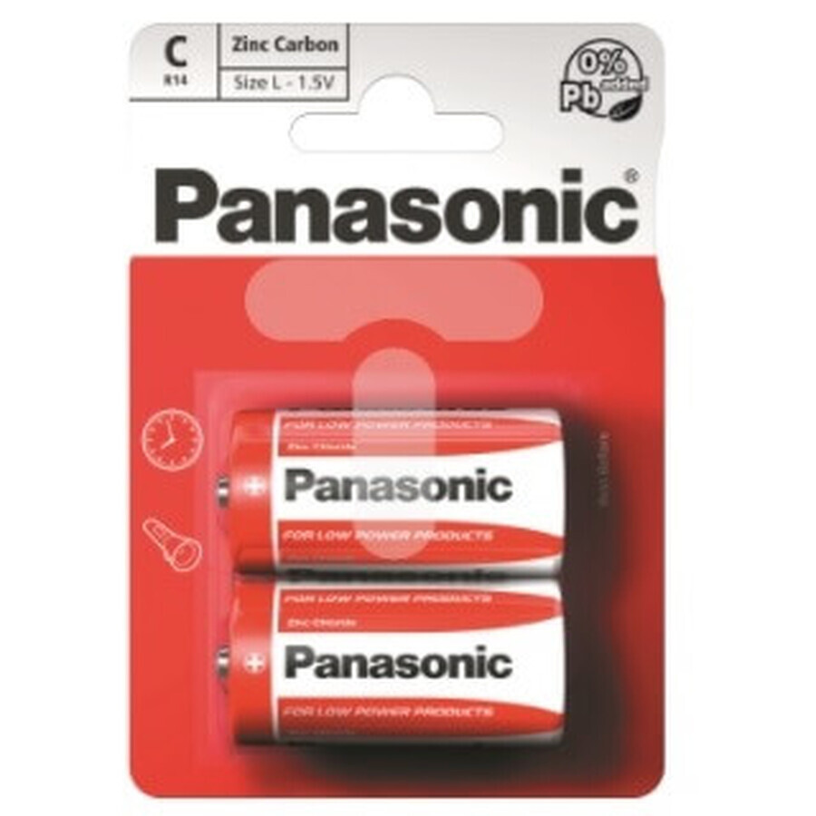 Panasonic, R14, Batterij, 2 stuks