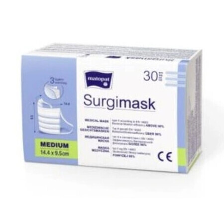 Surgimask, MED maskers type II neopac, 3 lagen M, 30 st - Lange termijn!