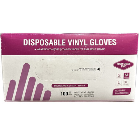 Vinyl handschoenen maat M, 100 stuks