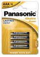 Panasonic, LR3, Batterij, 4 stuks