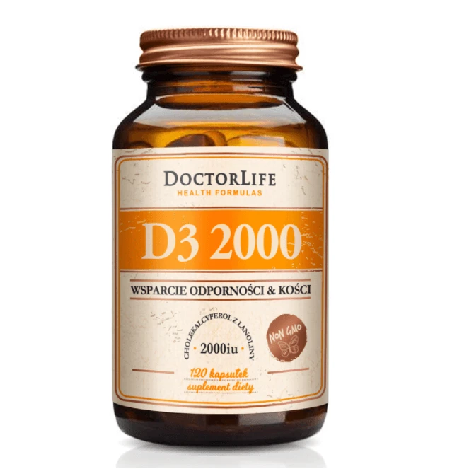 Doctor Life D3 2000 van lanoline in olijfolie, 120 capsules