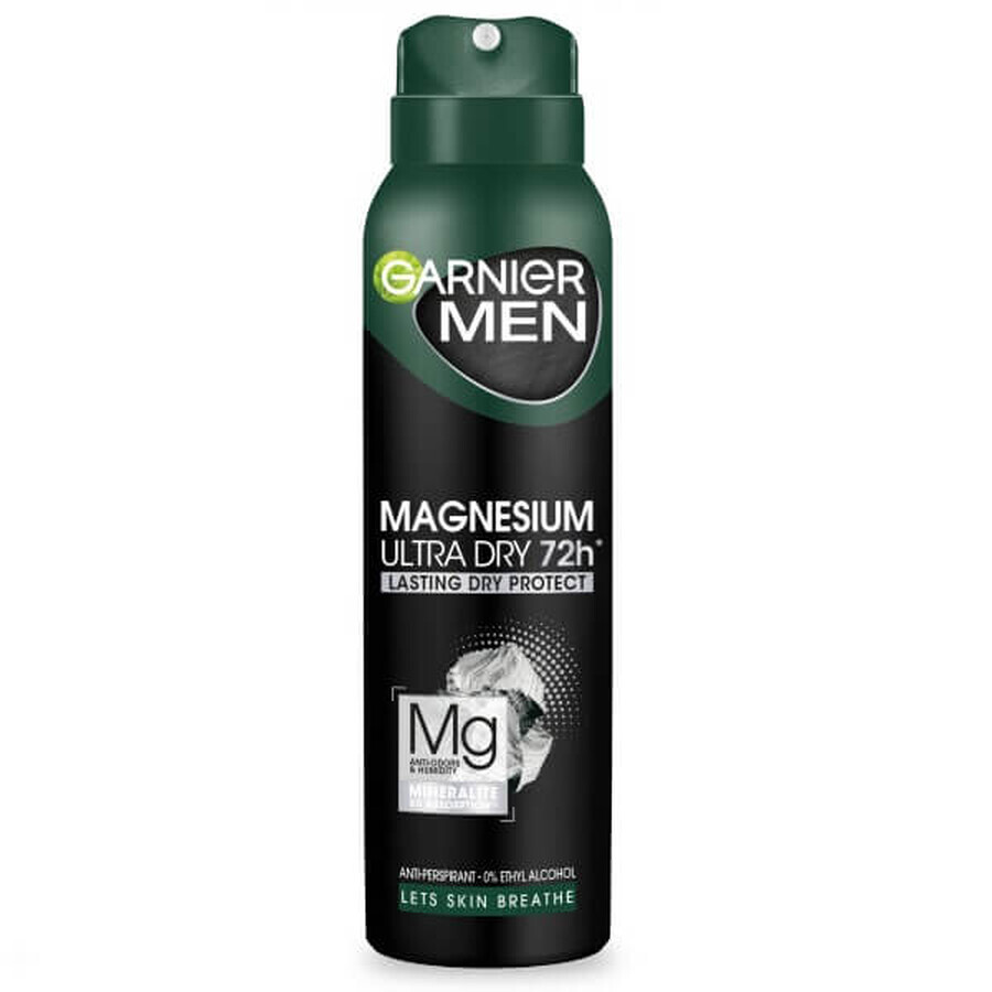 Garnier Uomo Magnesio Ultra Secco 72h Garnier Uomo Magnesio Ultra Secco Spray Antitraspirante, 150ml