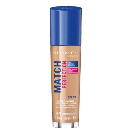 Rimmel Match Perfection Skin Fitting Foundation 400 Beige Naturale SPF20, 30ml