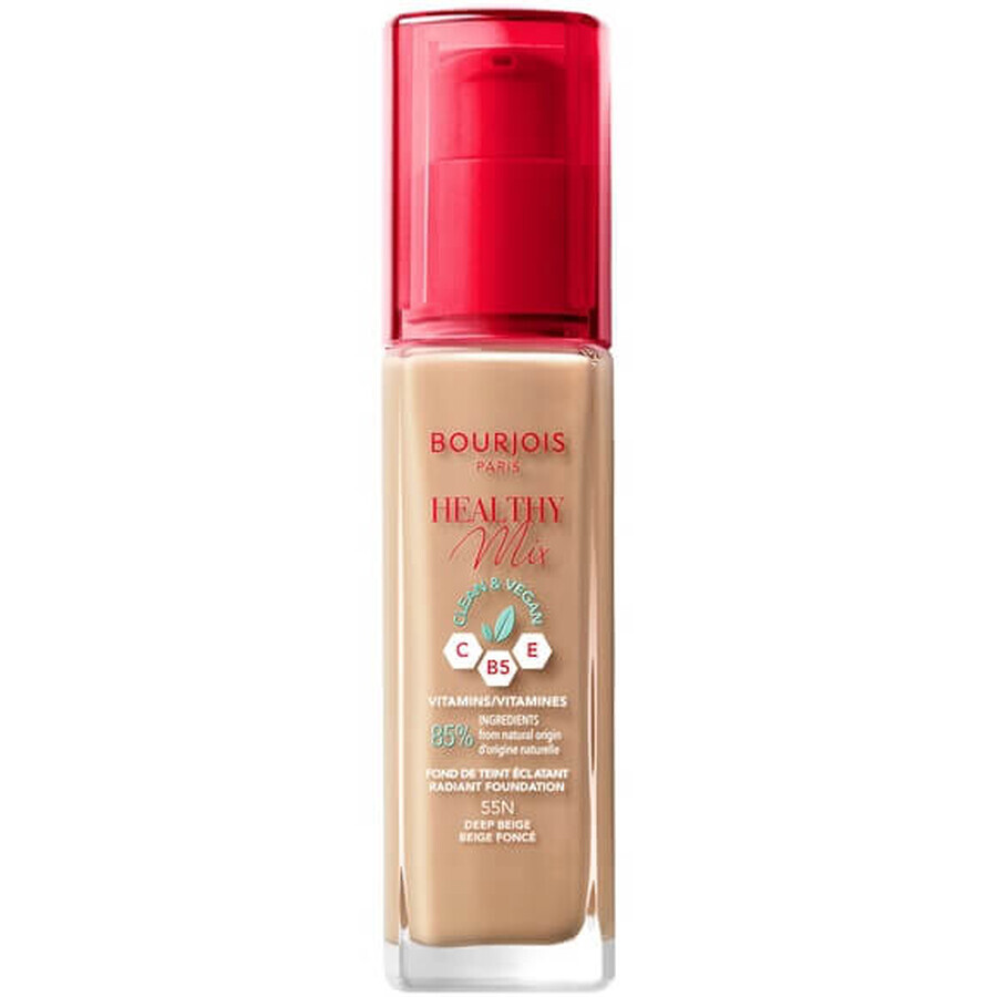 Bourjois Healthy Mix Cleansing Vegan Foundation 55 Deep Beige, 30ml