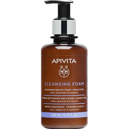 Apivita Reinigende Schuimende Crème voor Gezicht en Ogen, 200 ml