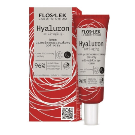 Flos-Lek, Hyaluron anti-veroudering, Anti-rimpel oogcrème 96%, 30 ml