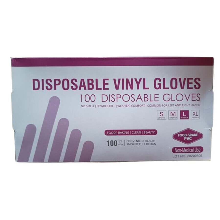 Vinyl handschoenen maat L, 100 stuks