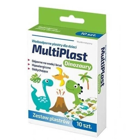 MultiPlast, Dinosaurussen Waterdichte pleisters voor kinderen, 10 stuks