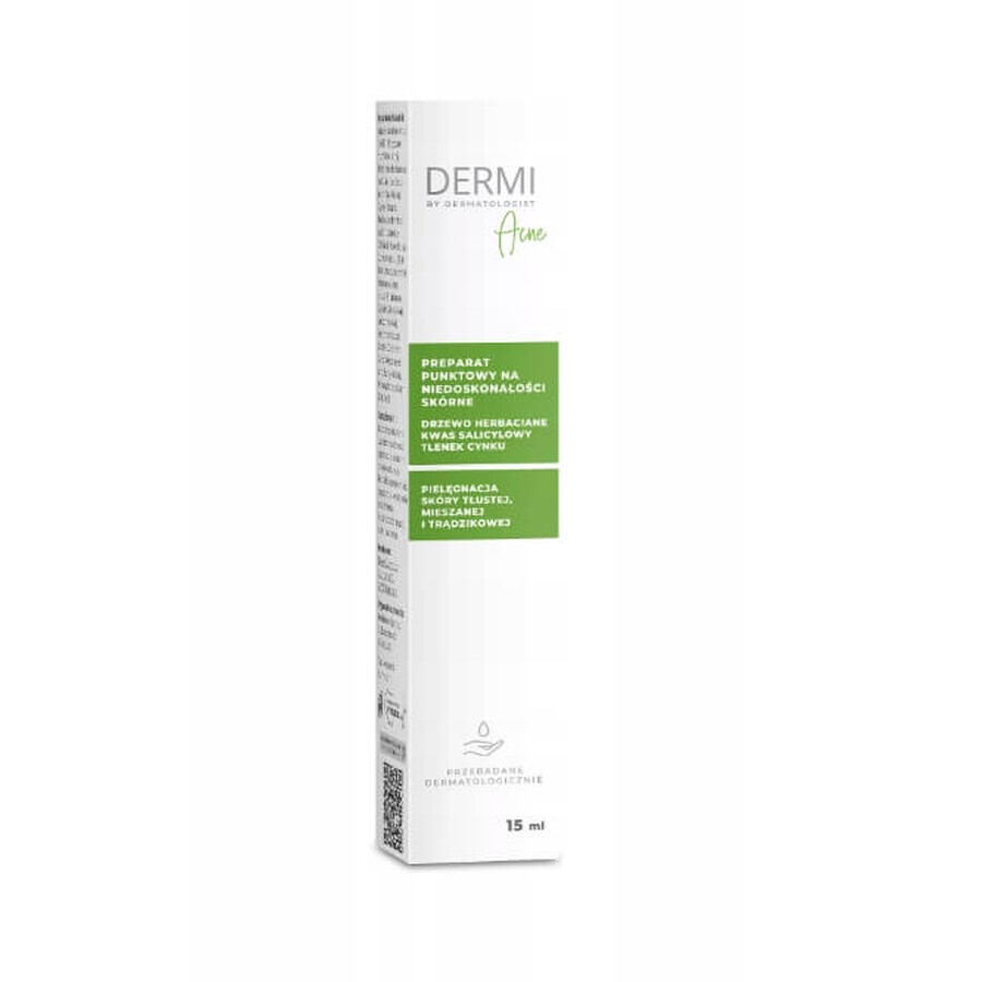 Dermi By Dermatologist Acne, tratamiento para las imperfecciones cutáneas, pieles grasas, mixtas y con tendencia acneica, 15 ml