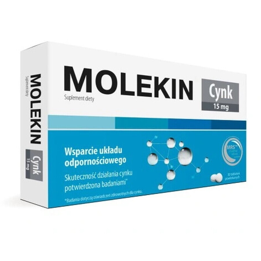 Molekin zinc 15 mg, 30 comprimés