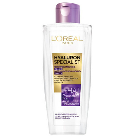 L'Oréal Paris Hyaluron Especialista Tónico Facial Clarificante y Alisante, 200ml