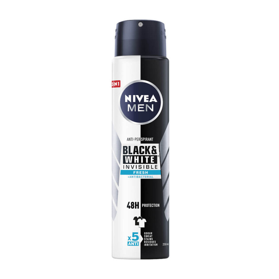 Nivea Men Black amp;White Spray antiperspirant Invisible Fresh, 250ml