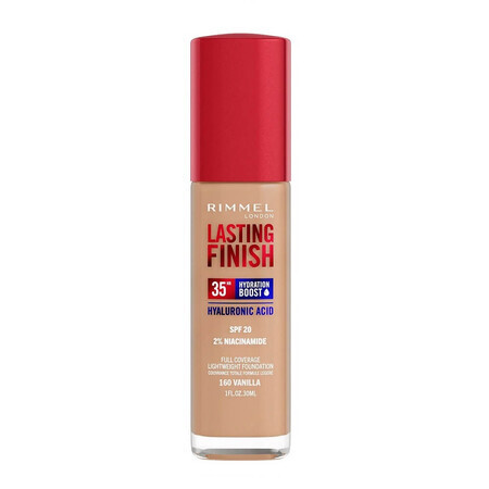 Rimmel Lasting Finish Fond de teint hydratant longue durée avec SPF20 160 Vanilla, 30ml