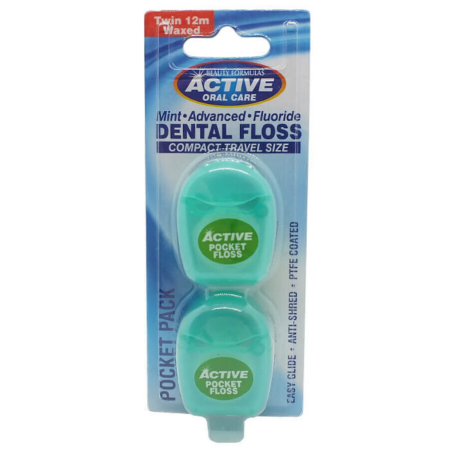 Active Oral Care Ni fluoride gewaxte tandheelkundige handschoenen 2x12 meter