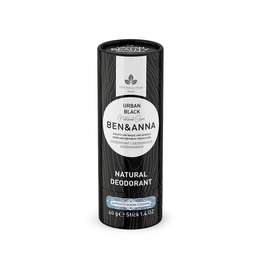 Ben amp;Anna Soda-basierte natürliche Deodorant Urban Black Karton Stick, 40g