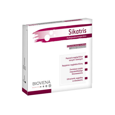 Sikatris, silicone scar patch, 10x10, 1 pc - Long-life!