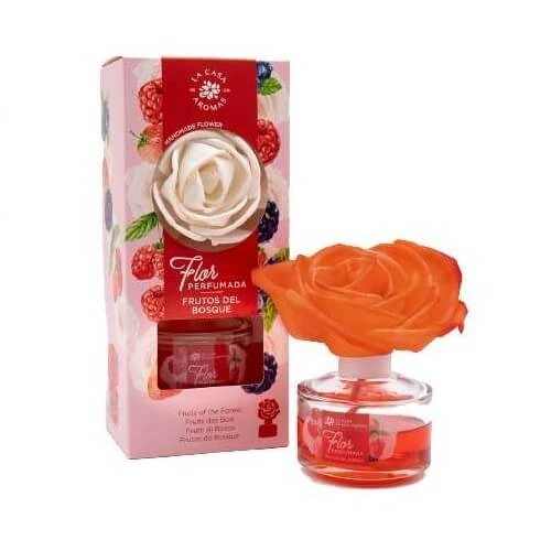 La Casa de los Aromas Flor Perfumada Geurverspreider in de vorm van een rode fruitbloem, 65ml
