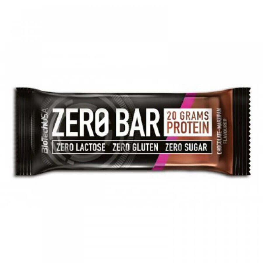 Barre protéinée Chocolat et massepain Zero Bar, 50 g, BioTechUSA